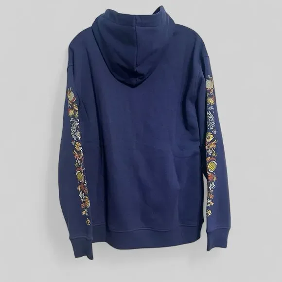 Scotch & Soda Hoodie Men’s Size Medium Floral Graphic Embroidered Navy Blue NWT - Picture 3 of 9